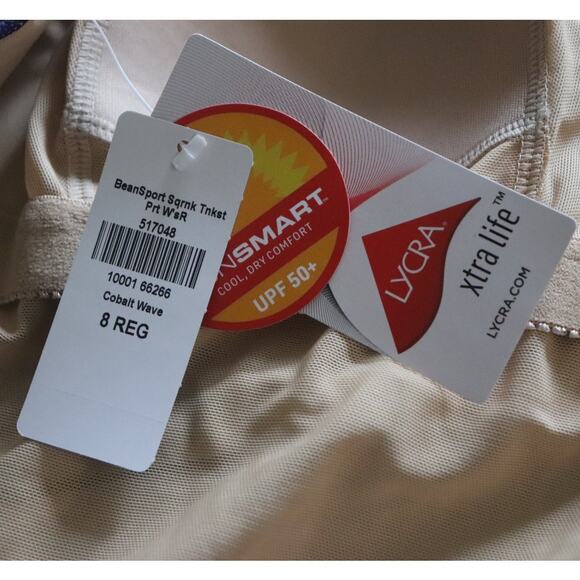 NWT L.L. Bean Women's BeanSport Swimwear, Squareneck Tanksuit Size 8 Reg - Picture 7 of 9